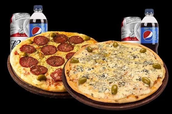 Patio Promo Calabresa + Roquefort + 4 bebidas